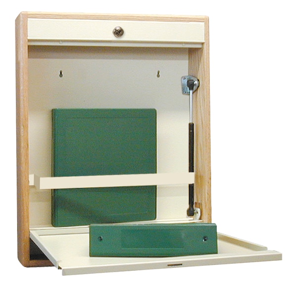 Elite Natural Wood Frame Wall Desk In Oak (25"H X 18"W X 4"D)